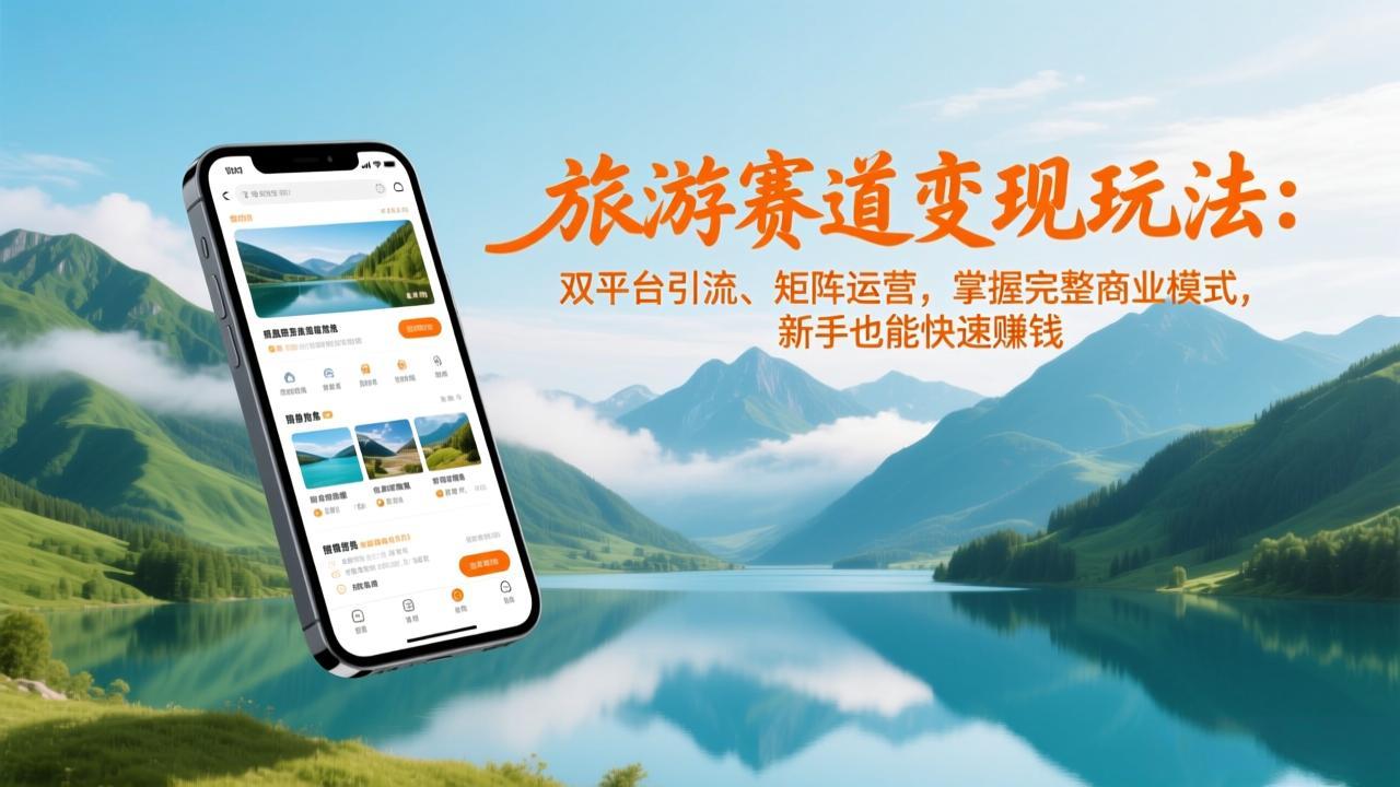 旅游赛道变现玩法：双平台引流、矩阵运营，掌握完整商业模式，新手也能快速赚钱-天韵资源网