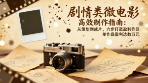 剧情类微电影高效制作指南：从策划到成片，六步打造盈利作品，单作品盈利达数万元-天韵资源网