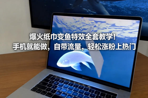 爆火纸巾变鱼特效全套教学！手机就能做，自带流量，轻松涨粉上热门-天韵资源网