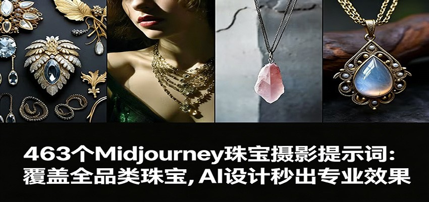 图片[1]-463个Midjourney珠宝摄影提示词：覆盖全品类珠宝，AI设计秒出专业效果-天韵资源网