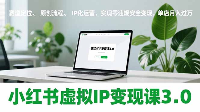 小红书虚拟IP变现课3.0，赛道定位、原创流程、IP化运营，实现零违规安全变现，单店月入过万-天韵资源网