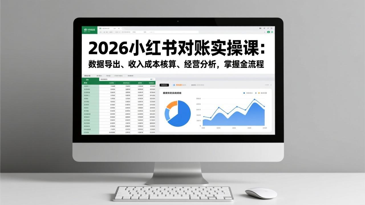 2026小红书对账实操课：数据导出、收入成本核算、经营分析，掌握全流程-天韵资源网
