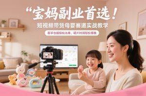 宝妈副业首选！短视频带货母婴赛道实战教学，新手也能轻松出单，碎片时间轻松增收-天韵资源网