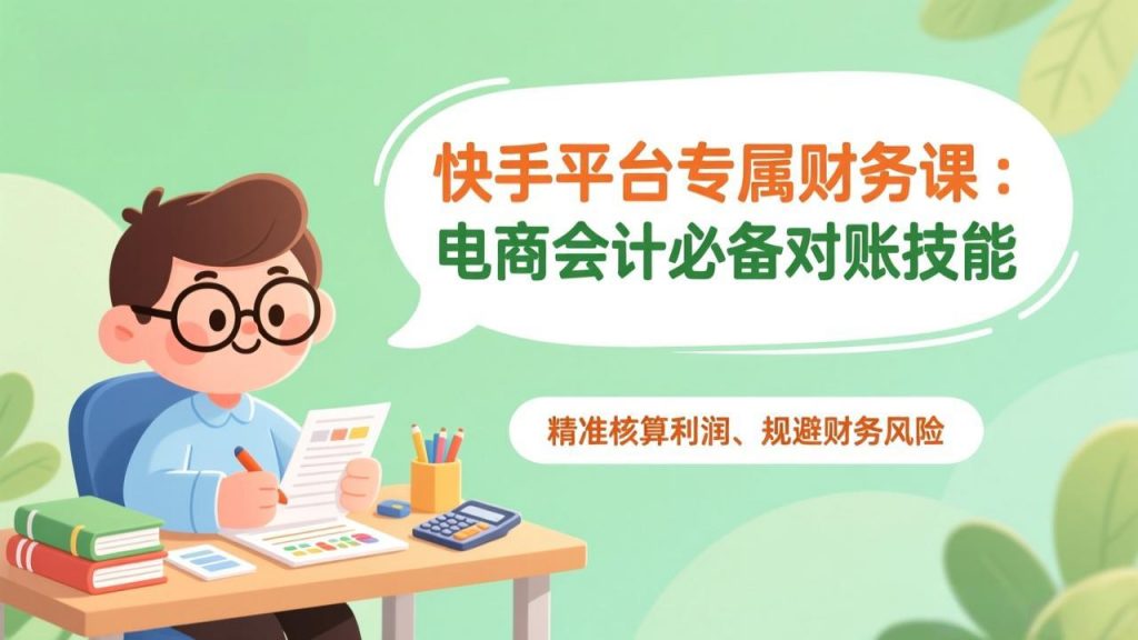 快手平台专属财务课：电商会计必备对账技能，精准核算利润、规避财务风险-天韵资源网