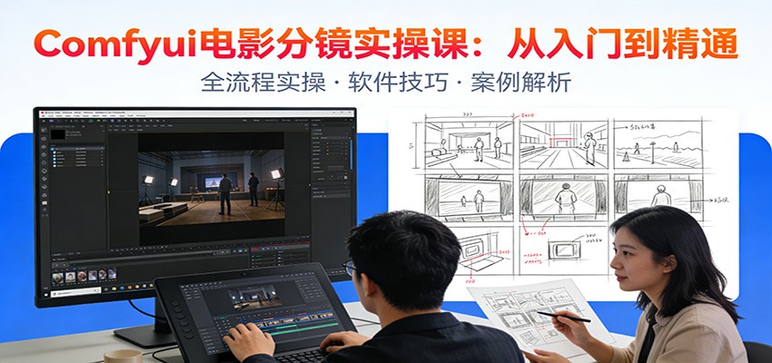 ComfyUI电影分镜实操课:分镜一致性,全流程AI视频制作,零基础也能做专业分镜-天韵资源网
