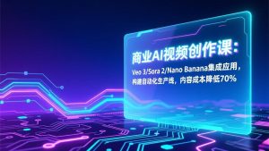 商业AI视频创作课：Veo 3/Sora 2/Nano Banana集成应用，构建自动化生产线，内容成本降低70%-天韵资源网