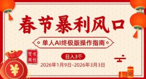 春节暴利风口项目，单人AI落地翻身终极版实操-天韵资源网