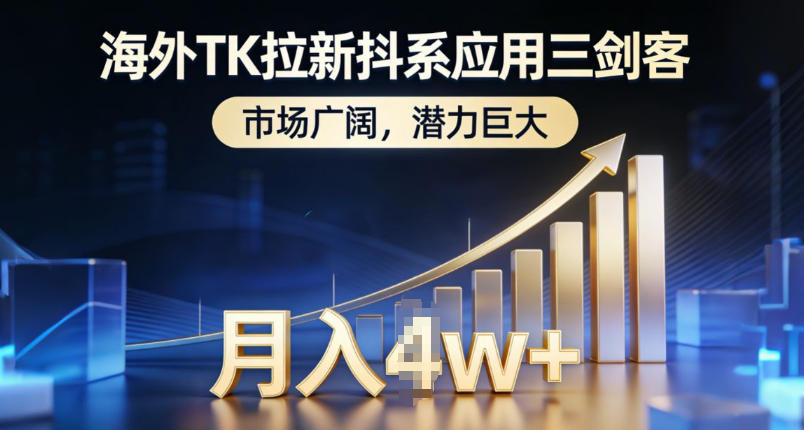 海外TK拉新抖系应用三剑客，市场广阔，潜力巨大，月入1w+-天韵资源网