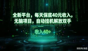 最新看广平台，每天保底30-4米，无脑项目，自动挂G解放双手【揭秘】-天韵资源网