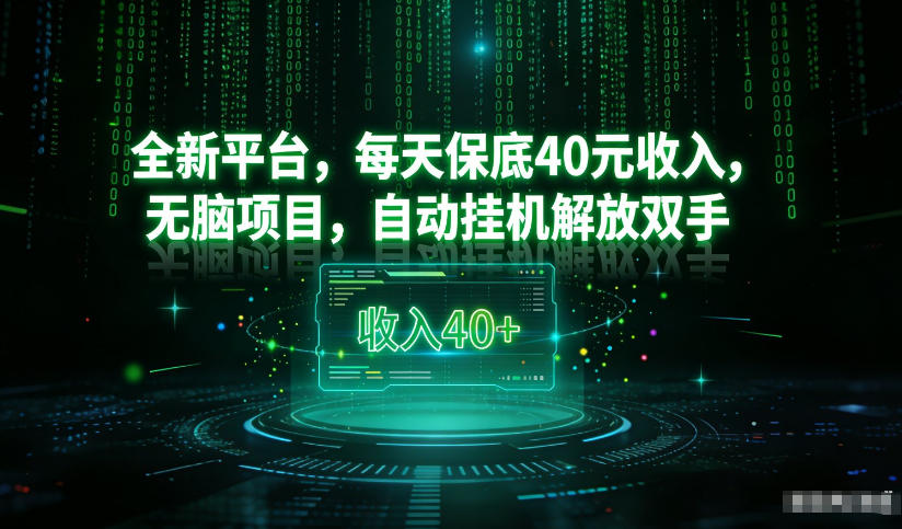 最新看广平台，每天保底30-4米，无脑项目，自动挂G解放双手【揭秘】-天韵资源网