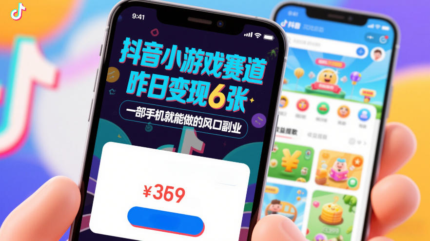 抖音小游戏赛道，昨日变现600+，零基础一部手机就能做的风口副业【揭秘】-天韵资源网