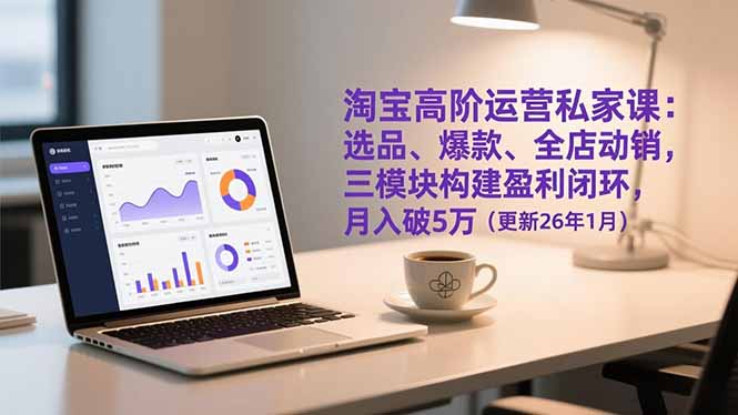 淘宝高阶运营私家课：选品、爆款、全店动销，三模块构建盈利闭环，月入破5万(更新26年1月-天韵资源网