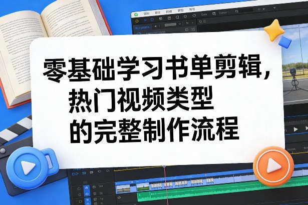 零基础学习书单剪辑，热门视频类型的完整制作流程(更新2026)-天韵资源网