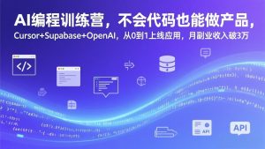 AI编程训练营，不会代码也能做产品，Cursor+Supabase+OpenAI，从0到1上线应用，月副业收入破3万-天韵资源网