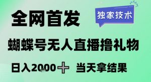2026最新蝴蝶号无人直播掘金，独家技术，全网首发小白做了一个月收益3W，长期稳定可做【揭秘】-天韵资源网