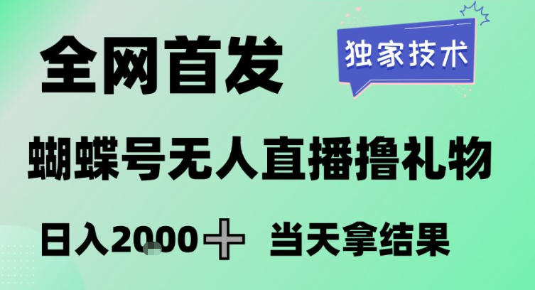 2026最新蝴蝶号无人直播掘金，独家技术，全网首发小白做了一个月收益3W，长期稳定可做【揭秘】-天韵资源网