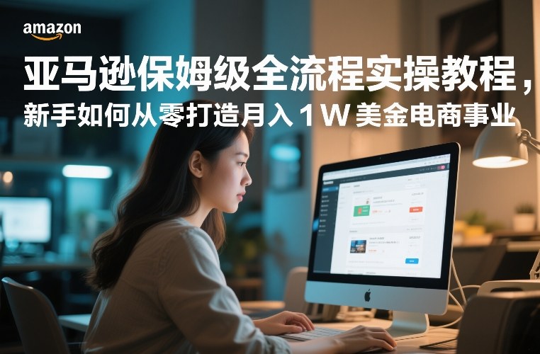 亚马逊保姆级全流程实操教程，新手如何从零打造月入1W美金电商事业-天韵资源网