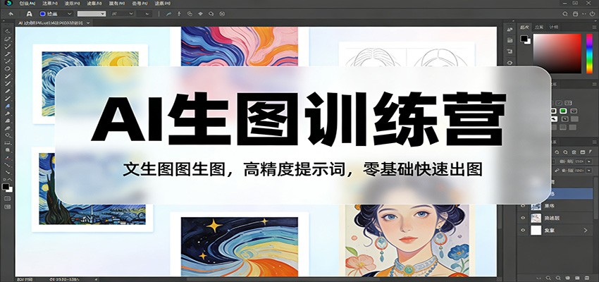 AI生图训练营:文生图图生图,高精度提示词,零基础快速出图-天韵资源网