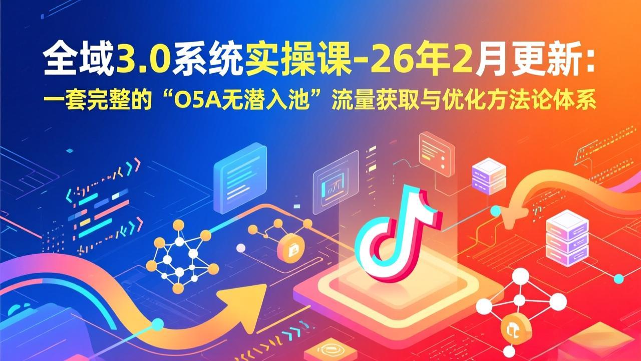全域3.0系统实操课-26年2月更新：一套完整的“O5A无潜入池”流量获取与优化方法论体系-天韵资源网