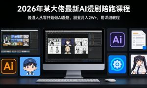 26年某大佬最新Ai漫剧陪跑课程，普通人从零开始做AI漫剧，副业月入2W+-天韵资源网