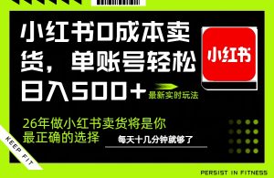 小红书0成本AI卖货，单账号轻松日入500+，完全托管AI，可矩阵放大-天韵资源网