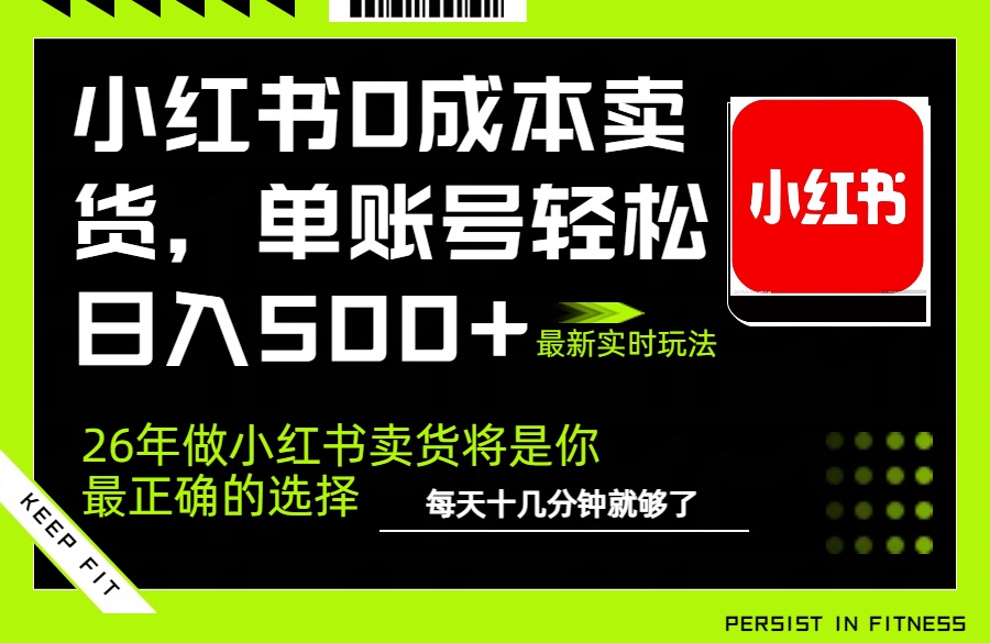 小红书0成本AI卖货，单账号轻松日入500+，完全托管AI，可矩阵放大-天韵资源网