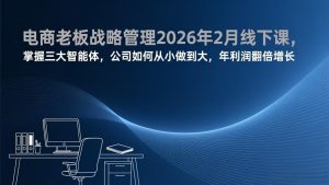 电商老板战略管理2026年2月线下课，掌握三大智能体，公司如何从小做到大，年利润翻倍增长-天韵资源网