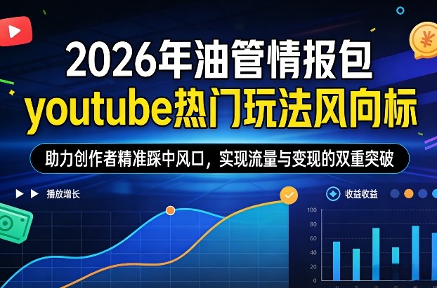 2026年油管情报包，youtube热门玩法风向标，助力创作者精准踩中风口，实现流量与变现的双重突破(更新)-天韵资源网