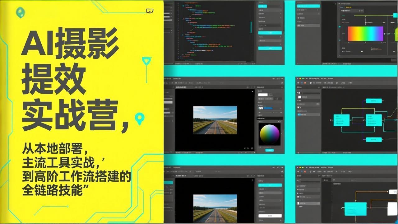 AI+摄影提效实战营,从本地部署,主流工具实战,到高阶工作流搭建的全链路技能-天韵资源网