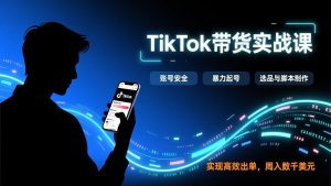 TikTok带货实战课，涵盖账号安全、暴力起号、选品与脚本制作，实现高效出单，周入数千美元-天韵资源网