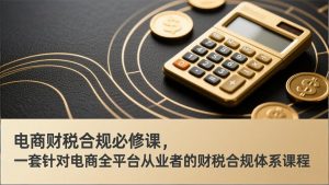 电商财税合规必修课，是一套针对电商全平台从业者的财税合规体系课程-天韵资源网