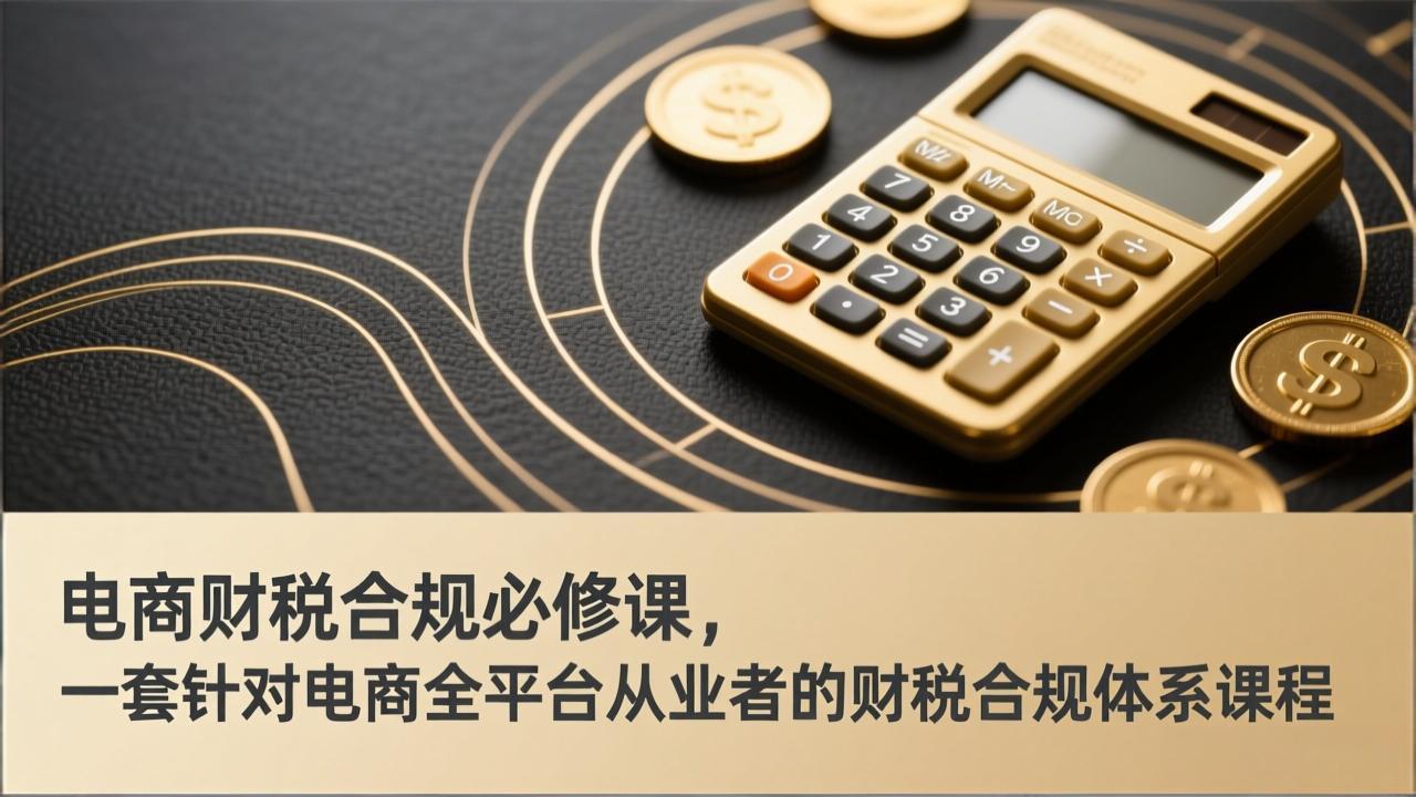 电商财税合规必修课，是一套针对电商全平台从业者的财税合规体系课程-天韵资源网