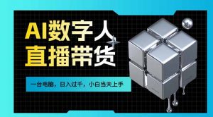 AI数字人直播带货风口已来,一台电脑在家日入过千,小白当天上手的赚钱技能-天韵资源网