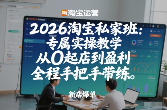 2026淘宝私家班：专属实操教学，从0起店到盈利，全程手把手带练(更新)-天韵资源网
