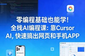 零编程基础也能学!全栈AI编程课:靠Cursor AI,快速搞出网页和手机APP-天韵资源网