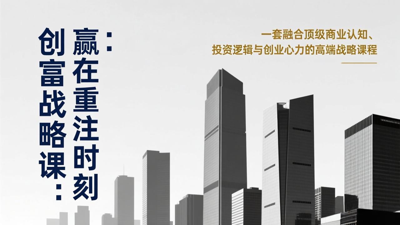 《创富战略课：赢在重注时刻》一套融合顶级商业认知、投资逻辑与创业心力的高端战略课程-天韵资源网
