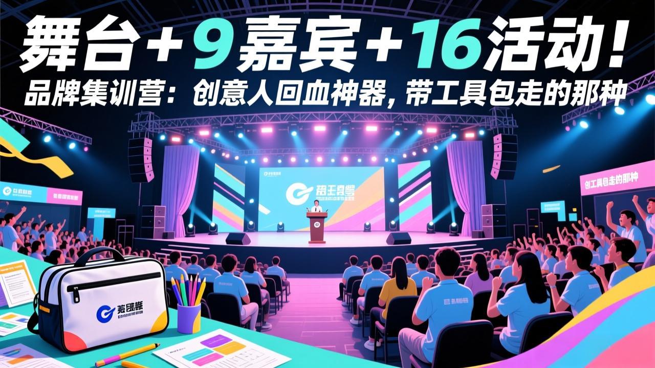 舞台 + 9 嘉宾 + 16 活动!品牌集训营:创意人回血神器,带工具包走的那种-天韵资源网