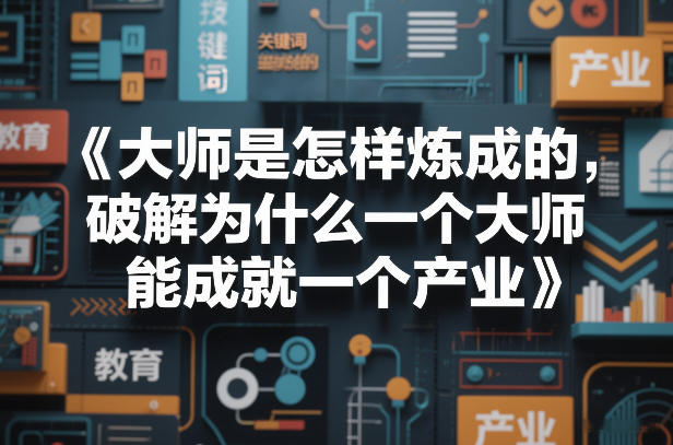 大师是怎样炼成的，破解为什么一个大师，能成就一个产业【电子书】-天韵资源网