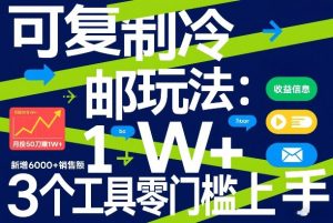 可复制冷邮件玩法:月投50刀賺1W+,新增6000+销售额,3个工具零门槛上手-天韵资源网