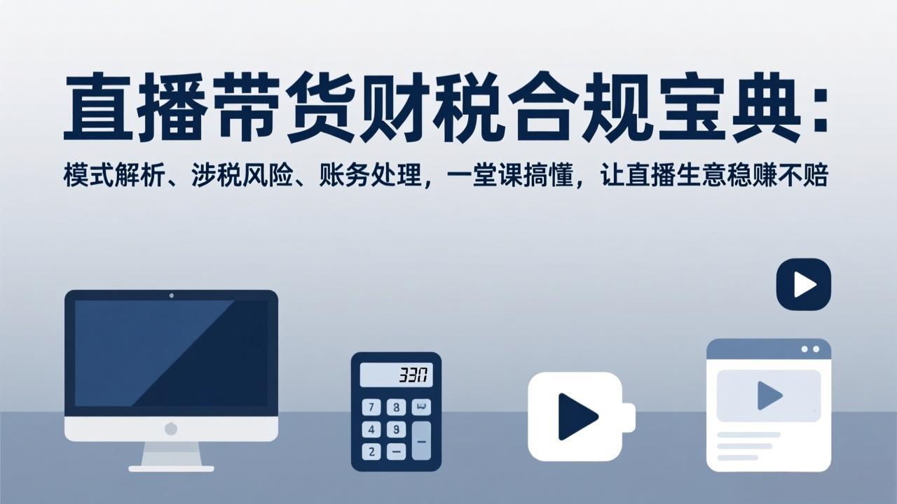 直播带货财税合规宝典：模式解析、涉税风险、账务处理，一堂课搞懂，让直播生意稳赚不赔-天韵资源网