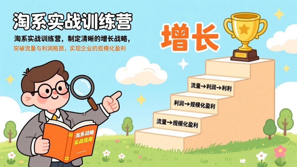 淘系实战训练营,制定清晰的增长战略,突破流量与利润瓶颈,实现企业的规模化盈利-天韵资源网