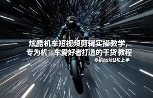 炫酷机车短视频剪辑实操教学，专为机车爱好者打造的干货教程，零基础也能轻松上手-天韵资源网