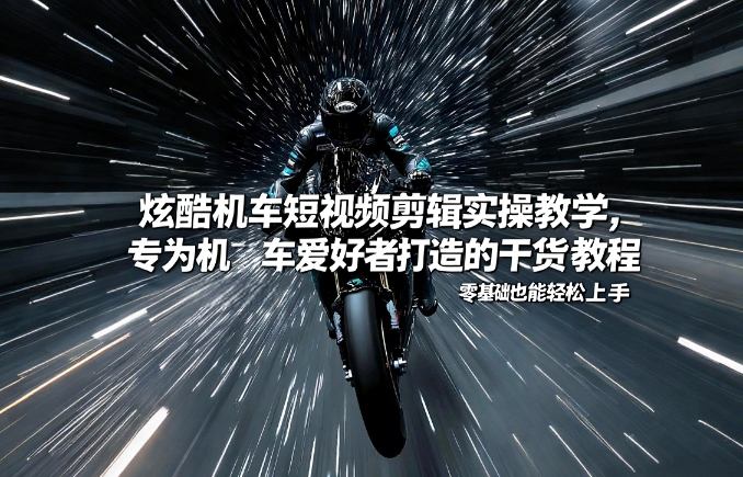 炫酷机车短视频剪辑实操教学，专为机车爱好者打造的干货教程，零基础也能轻松上手-天韵资源网