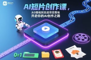 AI短片创作课，从0基础到实战项目落地，开启你的AI创作之路(更新)-天韵资源网