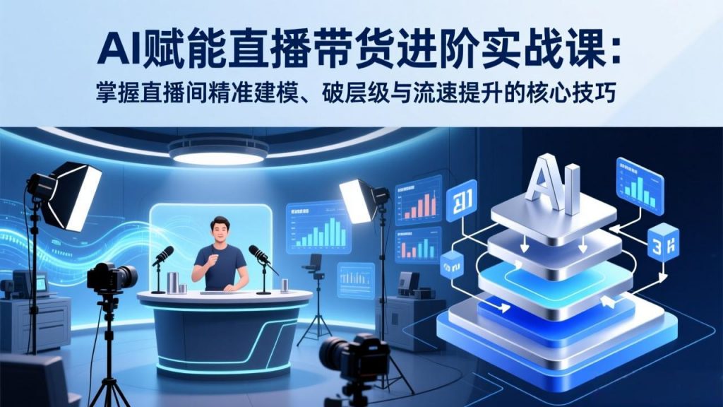 AI赋能直播带货进阶实战课：掌握直播间精准建模、破层级与流速提升的核心技巧-天韵资源网