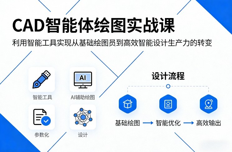 CAD智能体绘图实战课，利用智能工具，实现从基础绘图员到高效智能设计生产力的转变-天韵资源网