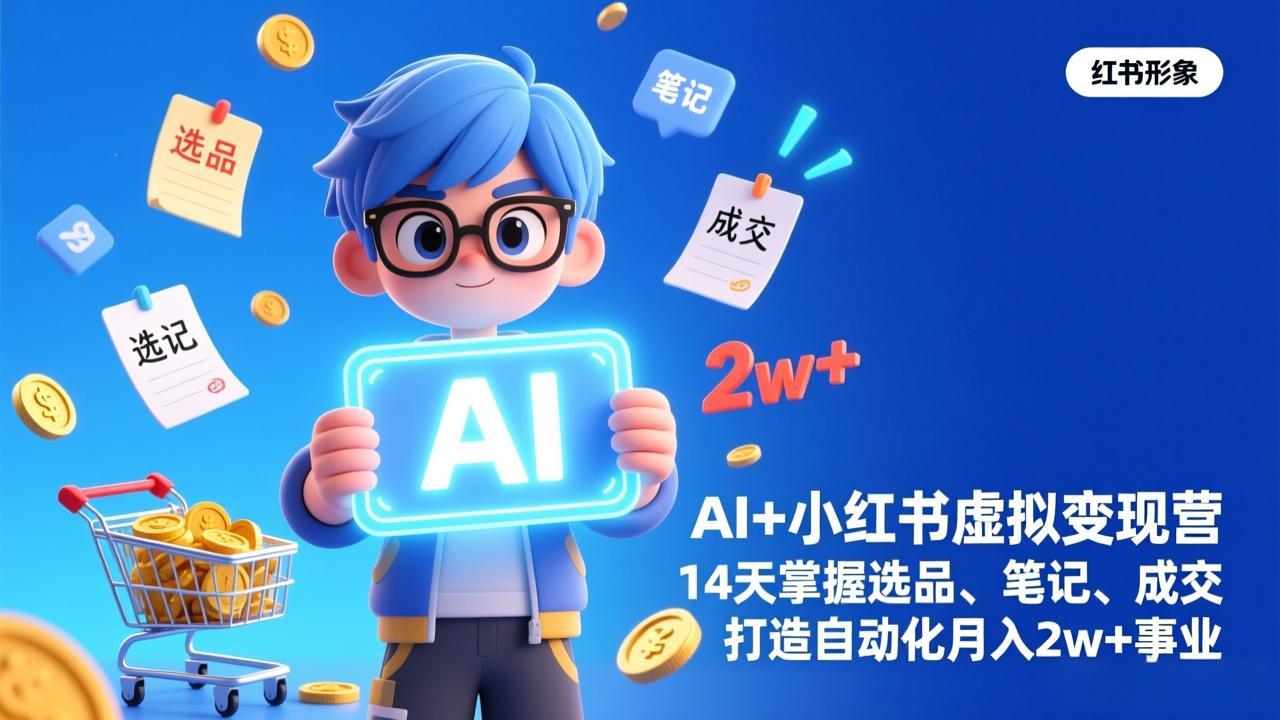 AI+小红书虚拟变现营(完结-天韵资源网