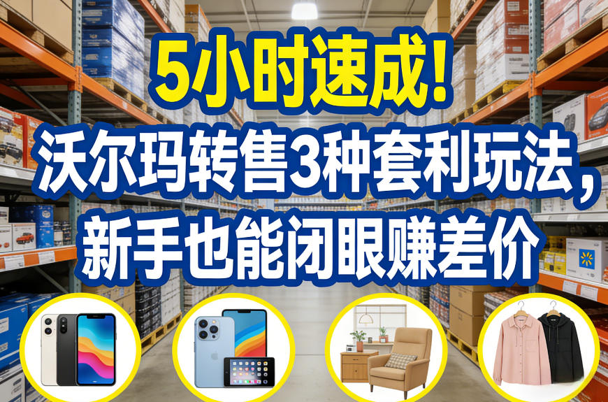 5小时速成！沃尔玛转售3种套利玩法，新手也能闭眼賺差价-天韵资源网