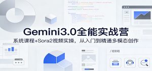 Gemini3.0实战系统课，Sora2视频实操，从入门到精通多模态创作-天韵资源网