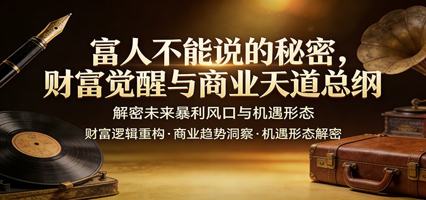 图片[1]-富人不能说的秘密，财富觉醒与商业天道总纲，解密未来暴利风口与机遇形态-天韵资源网